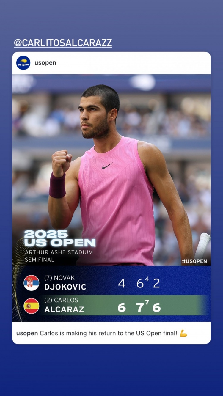 B体育官方网站-联动！巴特勒现场观看美网男单半决赛 转发阿尔卡拉斯获胜海报